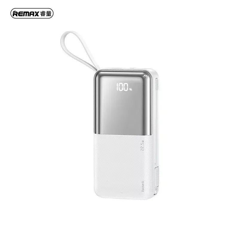 Remax RPP-678 10000mah 22.5W Fast Charge Power Bank With Cables For iPhone/Type C White